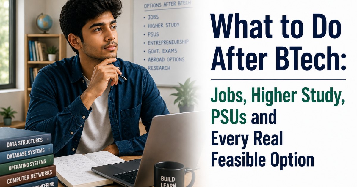 What to Do After BTech in 2026: Jobs, Higher Study, PSUs and Every Real Option