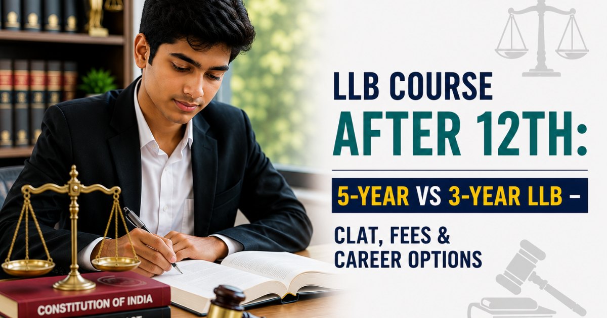 LLB Course After 12th: 5-Year vs 3-Year LLB — CLAT, Fees & Career Options 2026