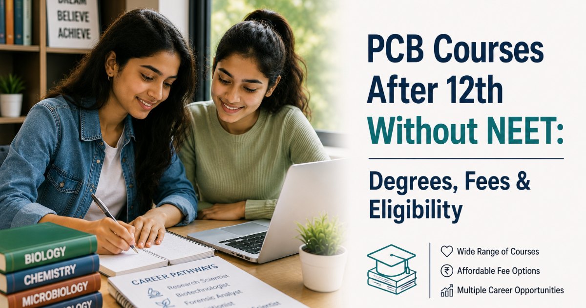 PCB Courses After 12th Without NEET (2026): Degrees, Fees & Eligibility