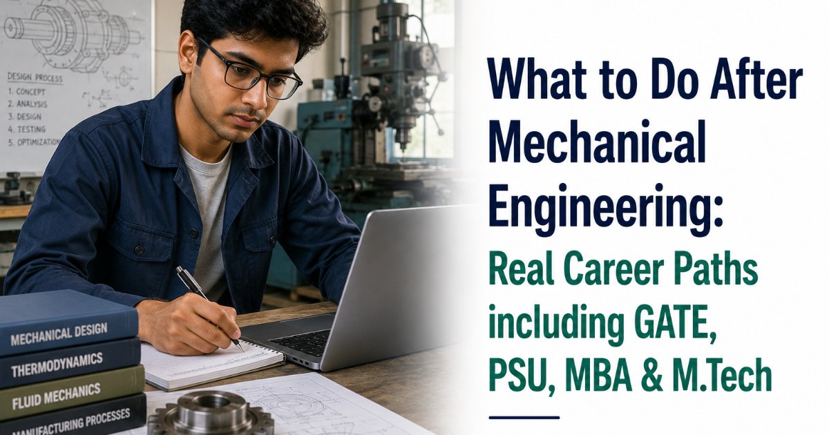 What to Do After Mechanical Engineering: 7 Real Career Paths – GATE, PSU, MBA & M.Tech for 2026